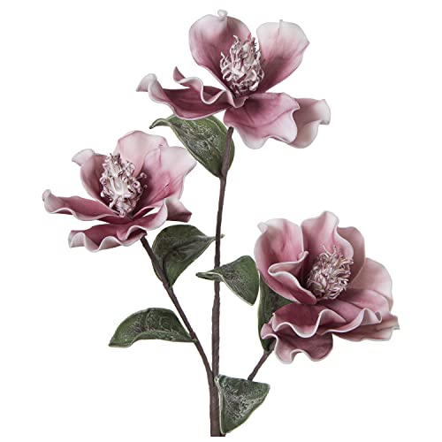 DRW Set mit 6 Zweigen mit 3 Blumen aus Eva und Papier in Rosa 86 cm, Mehrfarbig, estandar von DRW