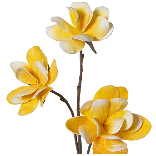 DRW Set mit 6 Zweigen mit 3 Blumen aus Eva und Papier in gelb 105 cm, Mehrfarbig, estandar DRW Set mit 6 Zweigen mit 3 Blumen aus Eva und Papier in gelb 105 cm, Mehrfarbig, estandar von DRW