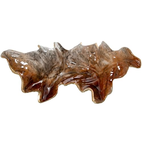 DRW Tischmitte in Blattform aus perlmuttfarbenem Aluminium, 41 x 23 x 9 cm, Perlmutt und Gold, Medidas: 41x23x9cm DRW Tischmitte in Blattform aus perlmuttfarbenem Aluminium, 41 x 23 x 9 cm, Perlmutt und Gold, Medidas: 41x23x9cm von DRW