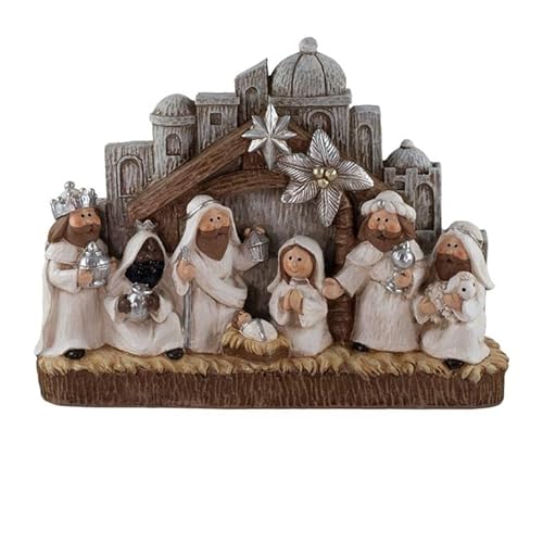 DRW Geheimnis Belen für Kinder, 1 Stück, Grautöne, handbemalt, Harz, 27 x 21 cm DRW Geheimnis Belen für Kinder, 1 Stück, Grautöne, handbemalt, Harz, 27 x 21 cm von DRW