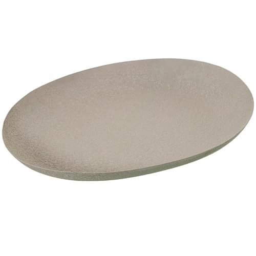 Ovale Tischdekoration aus Metall in mattem Weiß, 43 x 31 x 5,5 cm von DRW