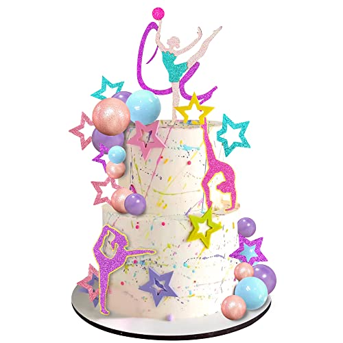 Gymnastik-Kuchenaufsätze – Bälle und Deko-Sets für Mädchen, Gymnastik, Geburtstagspartys und Babypartys, 27 Stück Gymnastik-Kuchenaufsätze – Bälle und Deko-Sets für Mädchen, Gymnastik, Geburtstagspartys und Babypartys, 27 Stück von DRWATE