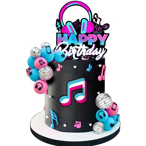 Tortenaufsätze, Spiegelkugeln, Disco-Thema, Partyzubehör für Babyparty, Rap-Musik, Geburtstagsparty, Kuchendekorationen (Stil 1), 32 Stück von DRWATE