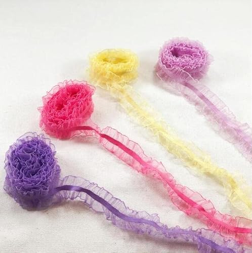 5 Yards Blau Rosa DIY Bilaterale Elastische Spitze Trim Kleidungsstück Stretch Rüsche Spitze Stoff Band Spitze Zubehör 2,5 cm Breite 5 Yards Blau Rosa DIY Bilaterale Elastische Spitze Trim Kleidungsstück Stretch Rüsche Spitze Stoff Band Spitze Zubehör 2,5 cm Breite von DRYZUN