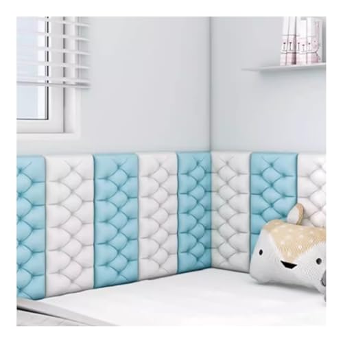 4 Stück selbstklebende 3D-Schaumstoff-Wandpaneele, wasserdicht, hochwertiger Kollisionsschutz, Lederbezug-Dekor, weiches Kissen for Wandverkleidungen, Kinderzimmer, Kopfteile(L3,12PCS_35*70CM) von DSAFHIU