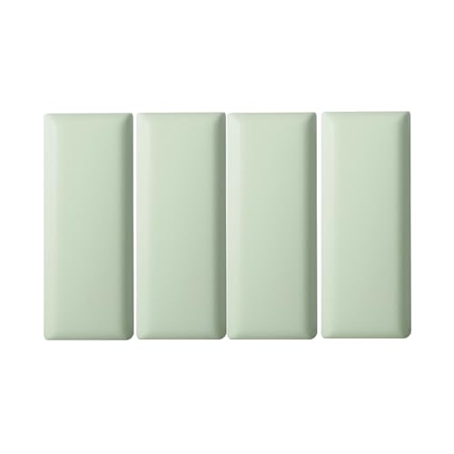 DSAFHIU 3D-Antikollisionswandpaneel, Selbstklebende gepolsterte Wandplatte for Schlafzimmer/Wohnzimmer, beschädigt die Wand Nicht und schützt die Kinderzimmerwand.(Green,4PCS_20*50CM) von DSAFHIU