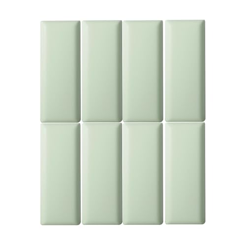 DSAFHIU 3D-Antikollisionswandpaneel, Selbstklebende gepolsterte Wandplatte for Schlafzimmer/Wohnzimmer, beschädigt die Wand Nicht und schützt die Kinderzimmerwand.(Green,8PCS_20*50CM) von DSAFHIU