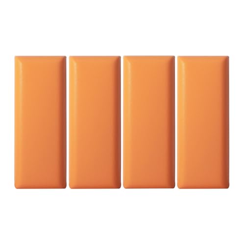 DSAFHIU 3D-Antikollisionswandpaneel, Selbstklebende gepolsterte Wandplatte for Schlafzimmer/Wohnzimmer, beschädigt die Wand Nicht und schützt die Kinderzimmerwand.(Orange,4PCS_20*50CM) von DSAFHIU