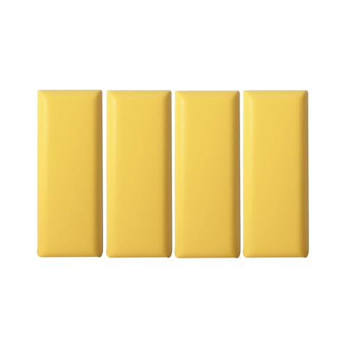 DSAFHIU 3D-Antikollisionswandpaneel, Selbstklebende gepolsterte Wandplatte for Schlafzimmer/Wohnzimmer, beschädigt die Wand Nicht und schützt die Kinderzimmerwand.(Yellow,4PCS_20*50CM) von DSAFHIU