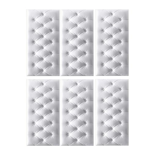 DSAFHIU 4-teilige Wandmatten for Kinder, Selbstklebende 3D-Wandaufkleber-Tapete, 1,3 cm Dicke Antikollisions-Wandpaneele, schützende Wandkissen for das Wohnzimmer im Kinderzimmer(Gray,6PCS_35*70CM) von DSAFHIU