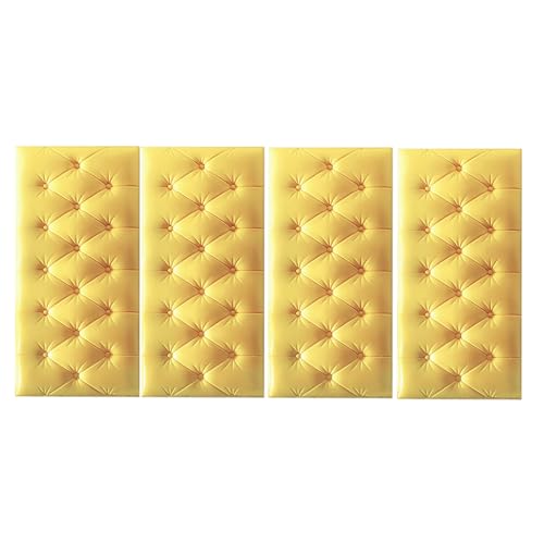 DSAFHIU 4-teilige Wandmatten for Kinder, Selbstklebende 3D-Wandaufkleber-Tapete, 1,3 cm Dicke Antikollisions-Wandpaneele, schützende Wandkissen for das Wohnzimmer im Kinderzimmer(Yellow,4PCS_35*70CM) DSAFHIU 4-teilige Wandmatten for Kinder, Selbstklebende 3D-Wandaufkleber-Tapete, 1,3 cm Dicke Antikollisions-Wandpaneele, schützende Wandkissen for das Wohnzimmer im Kinderzimmer(Yellow,4PCS_35*70CM) von DSAFHIU