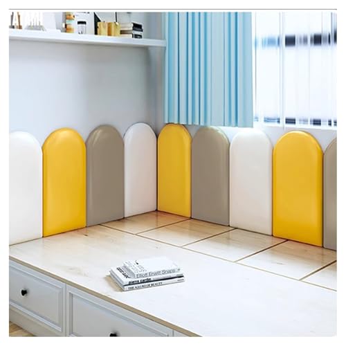 DSAFHIU Selbstklebendes Wandkissen, Antikollisions-Wandpolsterung, for Fernsehwände, Schlafzimmer, Spielzimmer, Kinderzimmer, 3,2 cm Dicke Selbstklebende Wandaufkleber(6PCS_25X50CM) von DSAFHIU