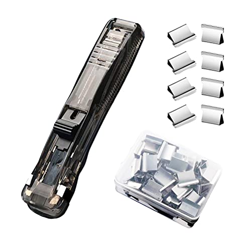 DSBGKJI Heftklammern, Binderklammern, Büroklammern, Schreibtischhefter mit 50 wiederverwendbaren Edelstahl-Nachfüllklammern, 40 Blatt Kapazität, Clam Clip Spender für Büro, Zuhause, Schulbedarf DSBGKJI Heftklammern, Binderklammern, Büroklammern, Schreibtischhefter mit 50 wiederverwendbaren Edelstahl-Nachfüllklammern, 40 Blatt Kapazität, Clam Clip Spender für Büro, Zuhause, Schulbedarf von DSBGKJI