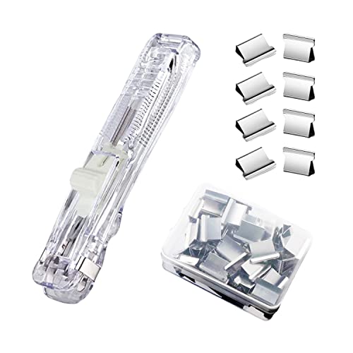 DSBGKJI Mini-Heftklammer, Büroklammer-Spender mit 50 Stück, Edelstahl, wiederverwendbare Heftklammern, 40 Blatt Kapazität, tragbarer Clip-Tacker für Büro, Schreibtisch, Zubehör, Heimschule DSBGKJI Mini-Heftklammer, Büroklammer-Spender mit 50 Stück, Edelstahl, wiederverwendbare Heftklammern, 40 Blatt Kapazität, tragbarer Clip-Tacker für Büro, Schreibtisch, Zubehör, Heimschule von DSBGKJI