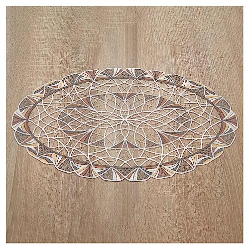 DSD Design-Studio Drechsler Deckchen Joline aus Echter Plauener Spitze Moderne Tischdecke in beige-braun mit geometrischem Muster 49 x 31 cm oval DSD Design-Studio Drechsler Deckchen Joline aus Echter Plauener Spitze Moderne Tischdecke in beige-braun mit geometrischem Muster 49 x 31 cm oval von DSD Design-Studio Drechsler