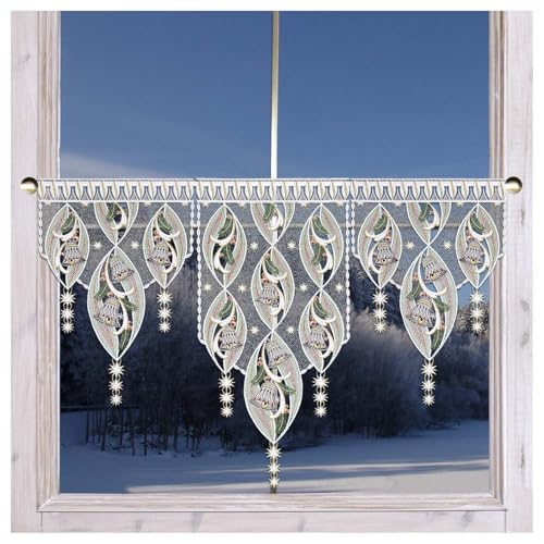 Deko-Set Scheibengardine Glockenzauber Sternenlicht Vogtländische Spitze - Winter-Scheibenhänger Glöckchen modern individuelle Deko | Gestickte Kurzgardine Advent Weihnachten weiß-grün-gold Deko-Set Scheibengardine Glockenzauber Sternenlicht Vogtländische Spitze - Winter-Scheibenhänger Glöckchen modern individuelle Deko | Gestickte Kurzgardine Advent Weihnachten weiß-grün-gold von DSD Design-Studio Drechsler