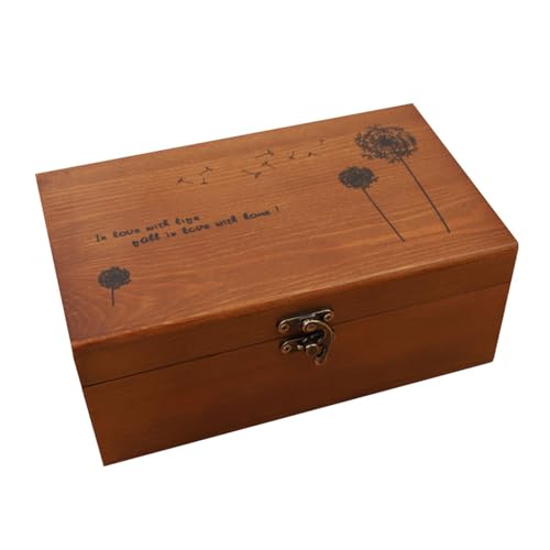 DSDGVDFBV Braun, Holz Nähkästchen Schatzkiste, Aufbewahrungsbox Für Nähnadeln Und Scheren Vintage Nadel- Und Faden Aufbewahrungsbox Mit 3 Fächer Und Deckel Nähkiste Ohne Inhalt von DSDGVDFBV