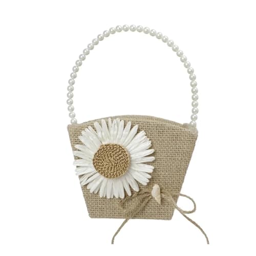 BlumenmäDchen Korb Hochzeit Blumenmädchen Körbe rustikale Sackleinen Blumenkorb mit Kunstblumen Dekor FüR Hochzeitszeremonie(Color 1) von DSFDFDG
