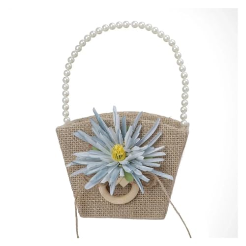 BlumenmäDchen Korb Hochzeit Blumenmädchen Körbe rustikale Sackleinen Blumenkorb mit Kunstblumen Dekor FüR Hochzeitszeremonie(Color 4) von DSFDFDG