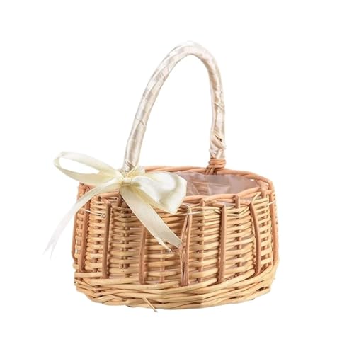 BlumenmäDchen Korb Hochzeitskorb mit Schleife und großem Fassungsvermögen, vielseitig einsetzbar, for Hochzeiten, Bräute, verschleißfest, belastbar, Blumenkörbe for Mädchen FüR Hochzeitszeremonie(Smal BlumenmäDchen Korb Hochzeitskorb mit Schleife und großem Fassungsvermögen, vielseitig einsetzbar, for Hochzeiten, Bräute, verschleißfest, belastbar, Blumenkörbe for Mädchen FüR Hochzeitszeremonie(Smal von DSFDFDG