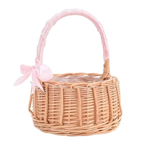 BlumenmäDchen Korb Hochzeitskorb mit Schleife und großem Fassungsvermögen, vielseitig einsetzbar, for Hochzeiten, Bräute, verschleißfest, belastbar, Blumenkörbe for Mädchen FüR Hochzeitszeremonie(Larg BlumenmäDchen Korb Hochzeitskorb mit Schleife und großem Fassungsvermögen, vielseitig einsetzbar, for Hochzeiten, Bräute, verschleißfest, belastbar, Blumenkörbe for Mädchen FüR Hochzeitszeremonie(Larg von DSFDFDG