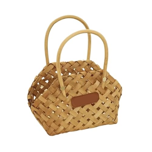BlumenmäDchen Korb Mädchen Korb Blumenkörbe Weidenkörbe Korb Weidenkörbe Übertopf for Blumen Korb Deko FüR Hochzeitszeremonie(Brown) von DSFDFDG