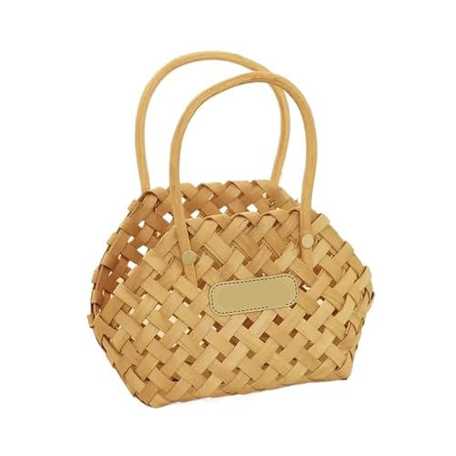 BlumenmäDchen Korb Mädchen Korb Blumenkörbe Weidenkörbe Korb Weidenkörbe Übertopf for Blumen Korb Deko FüR Hochzeitszeremonie(Light Brown) von DSFDFDG