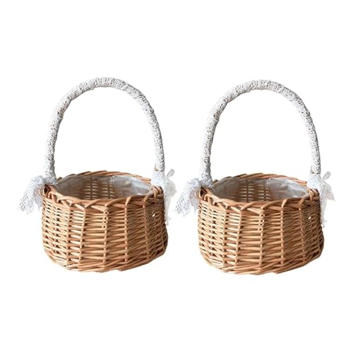 DSFDFDG BlumenmäDchen Korb 2 STK. Gewebter Aufbewahrungskorb mit Griff, for Hochzeit, Blumenmädchen, Körbe wie abgebildet, for Zuhause und Garten, Dekoration FüR Hochzeitszeremonie DSFDFDG BlumenmäDchen Korb 2 STK. Gewebter Aufbewahrungskorb mit Griff, for Hochzeit, Blumenmädchen, Körbe wie abgebildet, for Zuhause und Garten, Dekoration FüR Hochzeitszeremonie von DSFDFDG