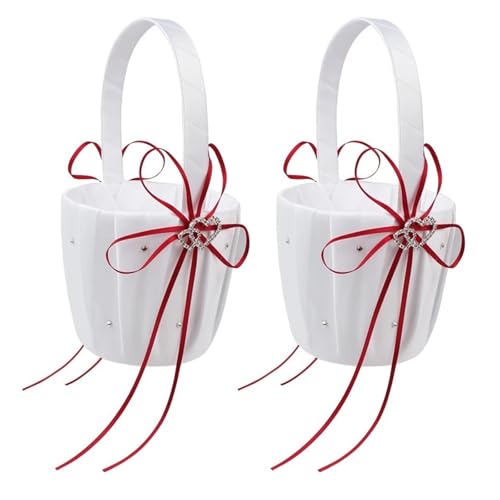 DSFDFDG BlumenmäDchen Korb 2 stücke Herz Hochzeit Blumenmädchen Korb Weiß Satin Strass Dekor Rot Hochzeit Zeremonie Party Favor FüR Hochzeitszeremonie DSFDFDG BlumenmäDchen Korb 2 stücke Herz Hochzeit Blumenmädchen Korb Weiß Satin Strass Dekor Rot Hochzeit Zeremonie Party Favor FüR Hochzeitszeremonie von DSFDFDG