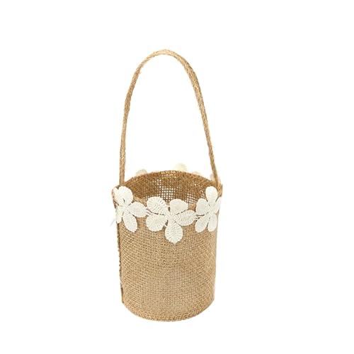 DSFDFDG BlumenmäDchen Korb 3 Stücke Romantische Sackleinen Jute Blume Korb Ring Box Rustikalen Hochzeit Blume Mädchen Korb Mit Spitze Party Dekoration FüR Hochzeitszeremonie(Brown13) von DSFDFDG