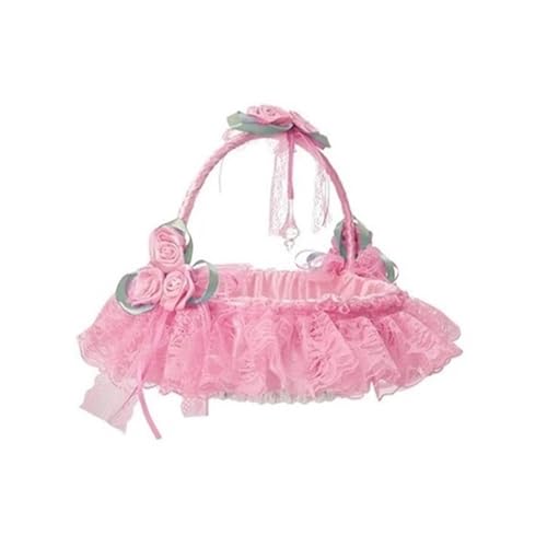 DSFDFDG BlumenmäDchen Korb Blumenmädchen Korb Set Blumen Romantisches Design Hochzeit Blumenkörbe FüR Hochzeitszeremonie(Pink) von DSFDFDG
