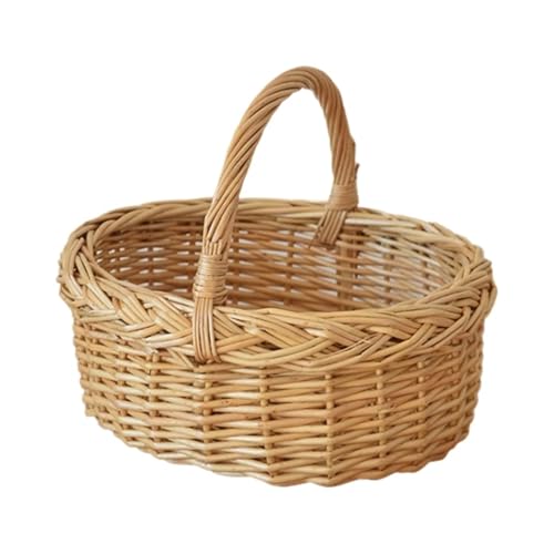 DSFDFDG BlumenmäDchen Korb Gewebter Blumenkorb, handgefertigt, Blumenarrangement, pastoraler Korb for Zuhause, Hochzeit, Gartendekoration FüR Hochzeitszeremonie(Brown1) von DSFDFDG