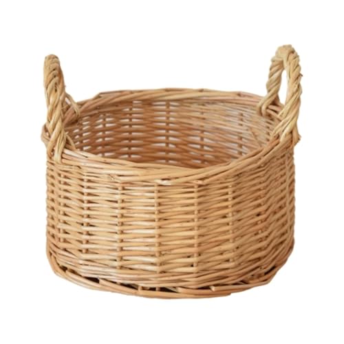 DSFDFDG BlumenmäDchen Korb Gewebter Blumenkorb, handgefertigt, Blumenarrangement, pastoraler Korb for Zuhause, Hochzeit, Gartendekoration FüR Hochzeitszeremonie(Brown2) von DSFDFDG