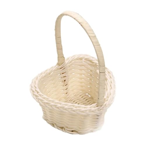 DSFDFDG BlumenmäDchen Korb Handgewebter Blumenkorb for Hochzeiten, Mädchenkorb, Kleiner Handkorb, Picknickkorb, Gewebte Aufbewahrungskörbe Mit Griff FüR Hochzeitszeremonie von DSFDFDG
