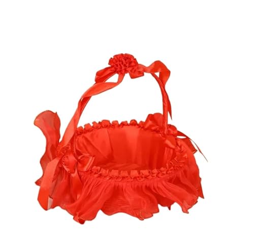 DSFDFDG BlumenmäDchen Korb Hochzeit Blumenkorb Hochzeit Braut Hand-gehalten Festliche Spitze Blume Korb Mädchen der Blütenblatt Streuung FüR Hochzeitszeremonie(Color1) von DSFDFDG