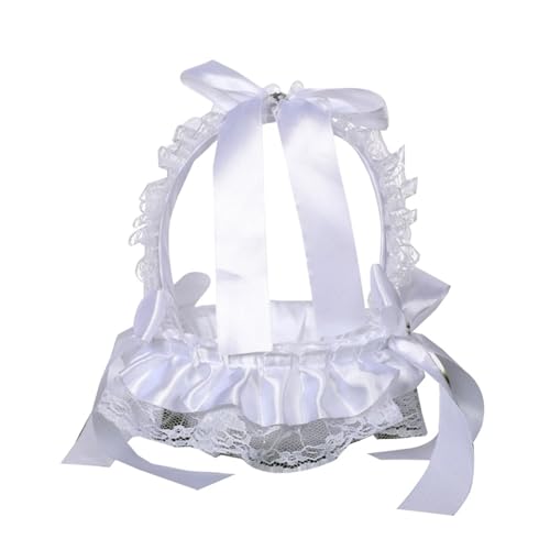 DSFDFDG BlumenmäDchen Korb Hochzeit Blumenmädchen Körbe Elegante weiße kleine Stück Spitze Blumenkorb FüR Hochzeitszeremonie(White5) von DSFDFDG