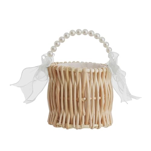 DSFDFDG BlumenmäDchen Korb Korb for Blumenmädchen Zur Hochzeit, Aufbewahrungskorb, Leicht, Romantisch, Elegant, Rattankorb Mit Perlengriff for Festivals Im Hinterhof FüR Hochzeitszeremonie DSFDFDG BlumenmäDchen Korb Korb for Blumenmädchen Zur Hochzeit, Aufbewahrungskorb, Leicht, Romantisch, Elegant, Rattankorb Mit Perlengriff for Festivals Im Hinterhof FüR Hochzeitszeremonie von DSFDFDG