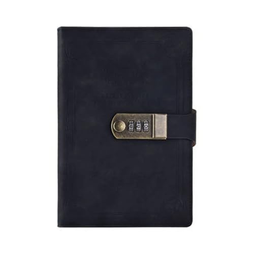 DSFDFDG Tagebuch Mit Schloss A5 200 Seiten Retro Passwort Buch mit Schloss Tagebuch Verdickt Kreative Hand Ledger Student Notizblock Schreibwaren Notebook Binder FüR MäNner Und Frauen(Black) von DSFDFDG