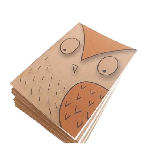 DSFIHJO Inspirierende NotizbüCher 10 Stück kleines süßes Kraft-Taschennotizbuch, 64K 16-Blatt leeres Mini-Tagebuch-Notizblock for Schüler, Reisende, Schulbedarf(Animal series) von DSFIHJO