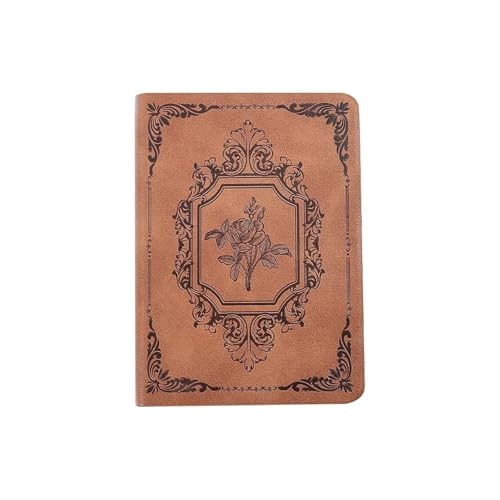DSFIHJO Inspirierende NotizbüCher 2 Stück 144 Blatt A6 Vintage PU Leder Tagebuch Buch Tragbares liniertes dickes Papier Notizbuch Schreiben Tagebuch Monatsplan Wochenplaner(Champagne Amber) von DSFIHJO