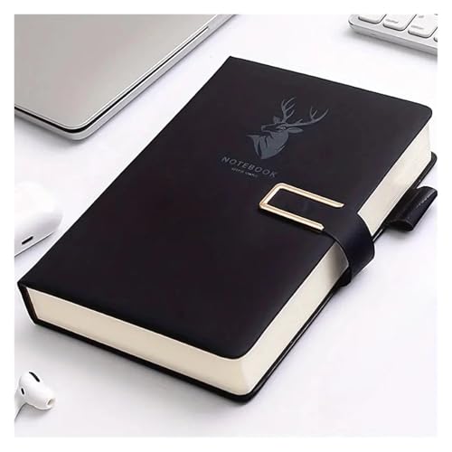 DSFIHJO Inspirierende NotizbüCher 2 Stück 360 Seiten aus hochwertigem Papier. A5-Notizbuch mit minimalistischem Einband und Magnetschnalle for einfaches Tragen. Mehrere Farben erhältlich.(Black) von DSFIHJO