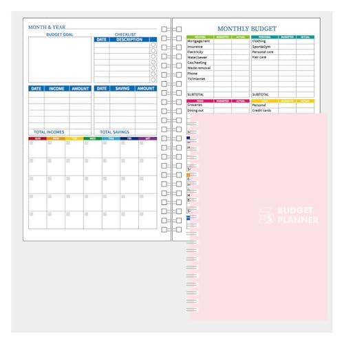 DSFIHJO Inspirierende NotizbüCher 2 stücke 50 blätter Budget Planer Monatliche Rechnung Organizer PVC Hardcover Budget Buch for Ersparnisse Schulden Ausgaben Tracking Notebook(Pink) von DSFIHJO