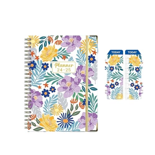 DSFIHJO Inspirierende NotizbüCher 2 stücke 71 blätter Floral Monatliche Wöchentlich Planer Agenda A5 Notebook Planer Kalender Zeitpläne Schreibwaren Schule Bürobedarf(B09) von DSFIHJO