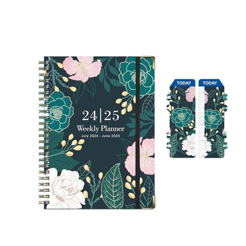 DSFIHJO Inspirierende NotizbüCher 2 stücke 71 blätter Floral Monatliche Wöchentlich Planer Agenda A5 Notebook Planer Kalender Zeitpläne Schreibwaren Schule Bürobedarf(B11) von DSFIHJO