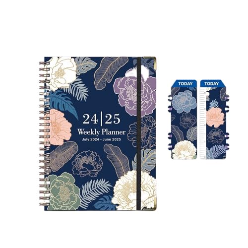 DSFIHJO Inspirierende NotizbüCher 2 stücke 71 blätter Floral Monatliche Wöchentlich Planer Agenda A5 Notebook Planer Kalender Zeitpläne Schreibwaren Schule Bürobedarf(Color1) von DSFIHJO