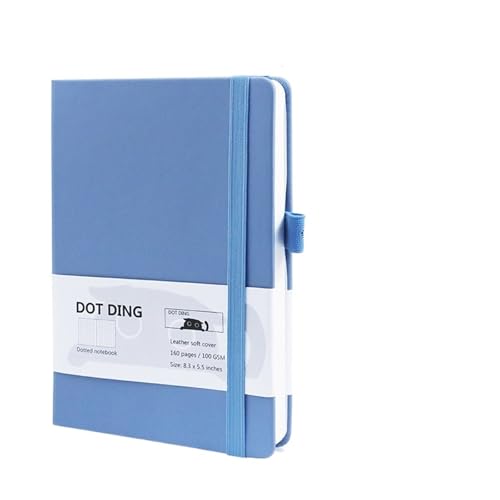 DSFIHJO Inspirierende NotizbüCher 2 stücke Gepunktete Kugel Notebook A5 100 GSM Journal Hardcover 160 Seiten Elfenbein weiß papier Sammelalbum Planer Agenda Schreibwaren(Skyblue) von DSFIHJO