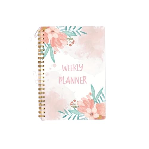 DSFIHJO Inspirierende NotizbüCher 2-teiliger Wochenplaner mit Zielen, Checkliste, Notizbuch, Organizer, Gewohnheitstracker, perfektes Schul- oder Büromaterial(Pink) von DSFIHJO