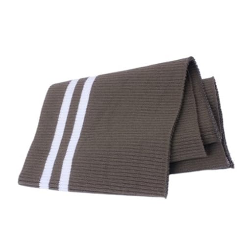 Elastische BüNdchen Dehnbare Big Rib 700 g/m² Baumwolle 15 x 80 cm dicker Stretch-Streifen-Strickstoff for DIY-Nähen, Bund, Leistenbündchen, Halsband, Jacken(Brown White) von DSFIHJO
