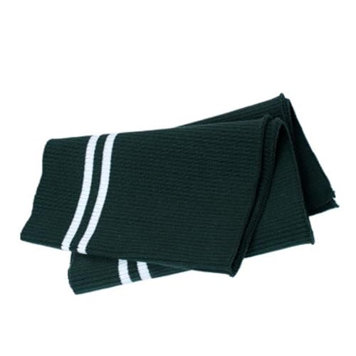 Elastische BüNdchen Dehnbare Big Rib 700 g/m² Baumwolle 15 x 80 cm dicker Stretch-Streifen-Strickstoff for DIY-Nähen, Bund, Leistenbündchen, Halsband, Jacken(DarkGreenWhite) von DSFIHJO