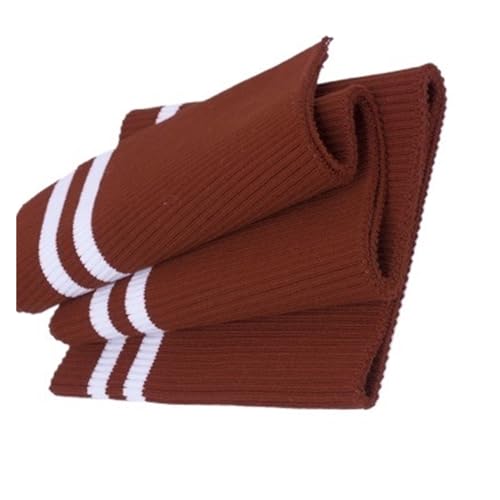 Elastische BüNdchen Dehnbare Big Rib 700 g/m² Baumwolle 15 x 80 cm dicker Stretch-Streifen-Strickstoff for DIY-Nähen, Bund, Leistenbündchen, Halsband, Jacken(RustRedWhite) von DSFIHJO